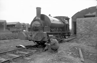 View from SE showing locomotive no.13 with part of goods shed on right