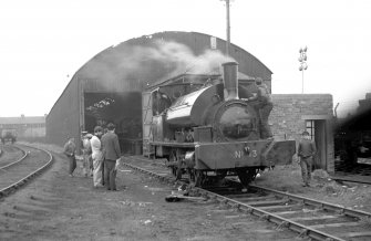 View from S showing locomotive no.13 with part of goods shed in background