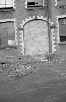 View from SSW showing bricked up doorway on SSW front of main block