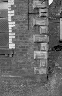 View from SSW showing moulded brick quoins on SSW front of main block