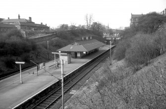 View from S showing SSW and ESE fronts of platform building
