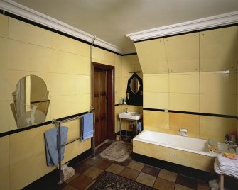 Interior-detail of Art Deco mirror in North West bathroom.
Digital image of B 57276 CN.