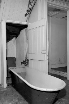 Detail of 'Savaspace' bath-in-a-cupboard in the ground floor laundry (with door open showing bath in lowered position).
Digital image of B 57284.