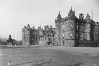 General view of main entrance front of Holyrood Palace, showing James IV's Tower and Fountain
Photo collection: A Brown & Co, Lanark.