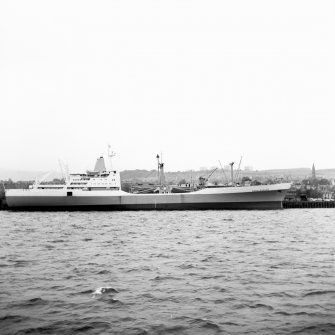 View of newly built cargo  liner at Princes Pier, Greenock