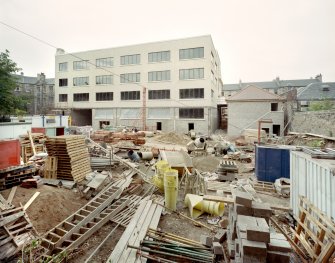 General view of the rear of the building under construction for the RCAHMS seen from the South East.