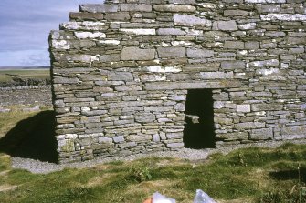 Copy of colour slide showing detail of St Mary's Chapel Crosskirk, Caithness
Insc: "West end exterior showing Irish type doorway"
NMRS Survey of Private Collection 
Digital Image Only