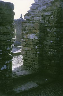 Copy of colour slide showing detail of St Mary's Chapel Crosskirk, Caithness
Insc: "Interior of south doorway showing recessed jamb"
NMRS Survey of Private Collection 
Digital Image Only