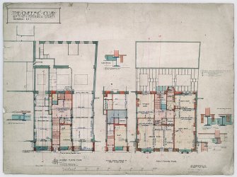 Edinburgh, 5-7 Frederick Street, Queen's Club.
Photographic copy of drawing showing ground and first floor plans.
Titled:  'The 'Queens' Club  Nos 5 to 7 Frederick Street   Drawing No 1'.
Insc:   '42 Frederick St  Edinr  May 1903'.