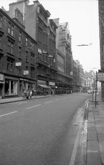 View from S showing ESE front of Atlantic Chambers with printing works in background and numbers 39-41 Hope Street in foreground