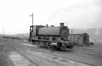 View from NW showing NCB locomotive number 21 beside W locomotive shed (not in picture)