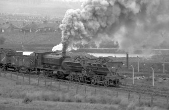 View from N showing NCB locomotive number 10 and part of train