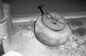 Interior
View showing old pestle and mortar which is used for glue crushing