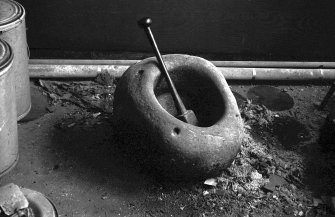 Interior
View showing old pestle and mortar which is used for glue crushing