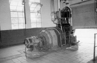 Interior
View showing 150 kw Belliss and Morcom and Bruce Peebles alternator set