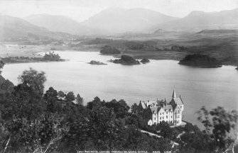 View of Loch Awe and Loch Awe Hotel,  from N.
Titled: 'Loch Awe Hotel looking towards Kilchurn Castle'.