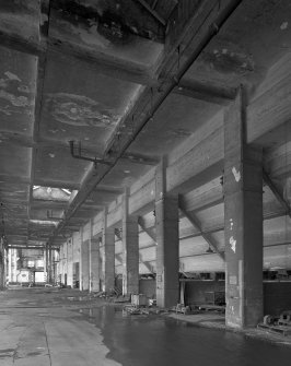 Interior, south west block, carbon plant, showing concrete hoppers
Digital image of B 13441