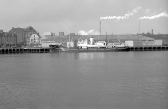 View looking NNE showing SS Scotia at Victoria Dock with Waterloo Quay Goods Shed in background