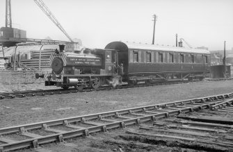 View showing Clydesmill number 3 and Thomson coach