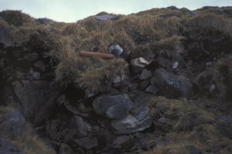 Copy of colour slide showing view of Dun Deardail, Glen Nevis, Highland.  Large stones, possibly of outer facing wall
NMRS Survey of Private Collection 
Digital Image Only