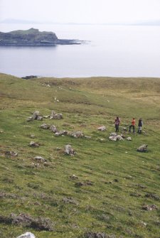 General view of Rubh' an Tangaird centred on a structure, taken from the NNW.