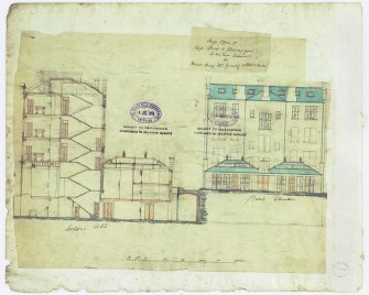 Shops & Offices for Hendry McGrady & Robert Keith.
Digital image of verso: section and rear elevation.