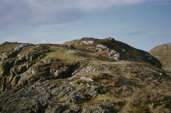 Copy of colour slide showing general view from shoreward of fort on Meall an Iarnuim, Inverpolly, Highland
NMRS Survey of Private Collection 
Digital Image Only