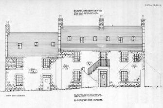 Tiree, Hynish, The Old Barracks.
Photographic copy of plan of North-West elevation.