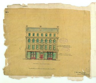 Verso: Front elevation
Murraygate, Shops & Houses for Robert Laing.
Stamped: The Dundee Police Commissioners