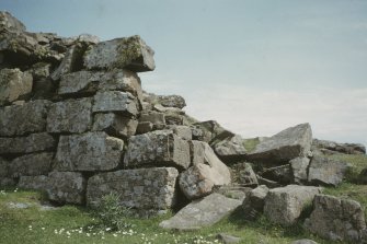 Copy of colour slide showing view of Semibroch, Rubh an Dunain, Loch Brittle,Skye; Detail of walling at entrance
NMRS Survey of Private Collection
Digital Image only