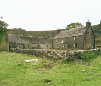 Copy of colour photograph showing Laig farmhouse, Isle of Eigg.