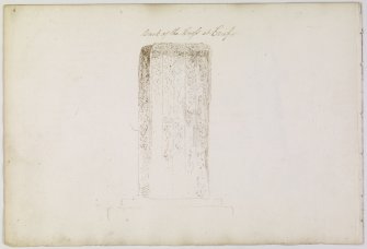 Drawing of cross slab from album, page 10 (reverse).  Digital image of PTD/345/1/P.