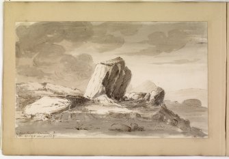 Drawing of stone circle from album, page 70(reverse).  Digital image of ABD/509/1/P.