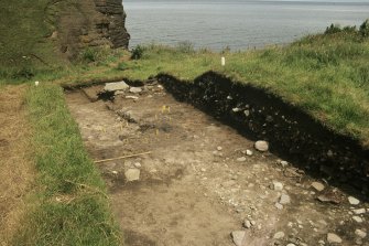Copy of colour slide showing view of excavations at Cullykhan, Castle Point, Troup, Banffshire
NMRS Survey of Private Collection
Digital Image only