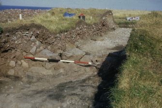 Copy of colour slide showing view of excavations at Cullykhan, Castle Point, Troup, Banffshire
NMRS Survey of Private Collection
Digital Image only