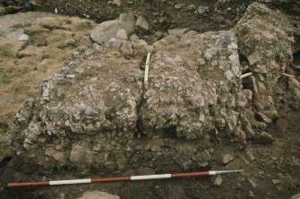 Copy of colour slide showing detail of excavations at Cullykhan, Castle Point, Troup, Banffshire - vitrification?
NMRS Survey of Private Collection
Digital Image only