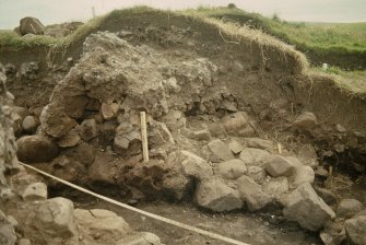 Copy of colour slide showing detail of excavations at Cullykhan, Castle Point, Troup, Banffshire 
NMRS Survey of Private Collection
Digital Image only