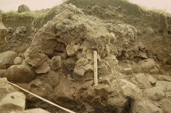 Copy of colour slide showing detail of excavations at Cullykhan, Castle Point, Troup, Banffshire 
NMRS Survey of Private Collection
Digital Image only