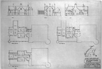 Dunans, Glendaruel.
Plan of proposed alterations and elevations.