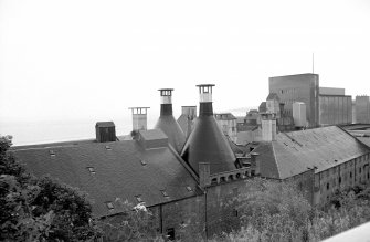 View from NE showing kiln vents and blocks of Ravenscraig Maltings