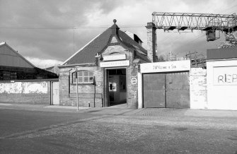 View from W showing WNW front of booking office
