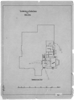Basement floor plan. Proposed alterations at Eilean Aigas for Miss Dove (W L Carruthers).
