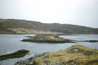Copy of colour slide showing view of Broch "An Dun" in Loch Airdbhair, nr Loch Cairnbawn, Sutherland 
NMRS Survey of Private Collection
Digital Image only