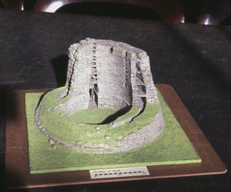 Copy of colour slide showing cut away model of Broch at Dun Telve Inverness, showing interior,galleries and scarcements; model in Paisley Museum
NMRS Survey of Private Collection
Digital Image only