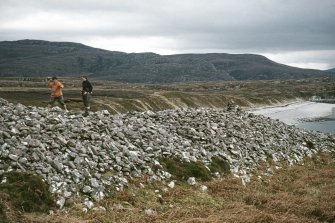 Copy of colour slide showing view of promontory fort, Dun Canna nr Ullapool, Highland - defence of main (landward) enclosure from seaward side
NMRS Survey of Private Collection
Digital Image only