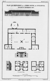 'Plan of house at Brora for Mrs T. E. Buckley'
S and E elevations; Ground- and first-floor plans; Section A.A.
Delt. W L Carruthers, Architect, Inverness.
Digital image of SUD 81/1/p.