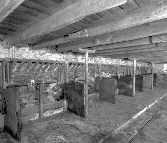 View of interior of byre (with granary above) from W.
Digital image of D 3431