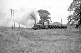 View from WSW showing NCB locomotive and wagons at Craigmark