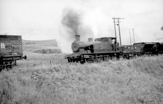 View from SW showing NCB locomotive and wagons at Craigmark