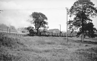 View from W showing NCB locomotive and wagons at Craigmark